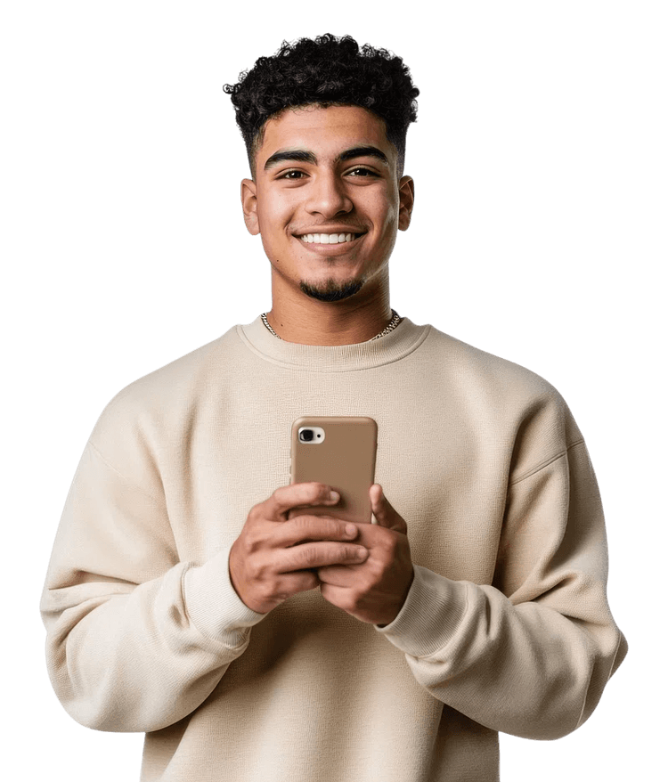 girl taking with client